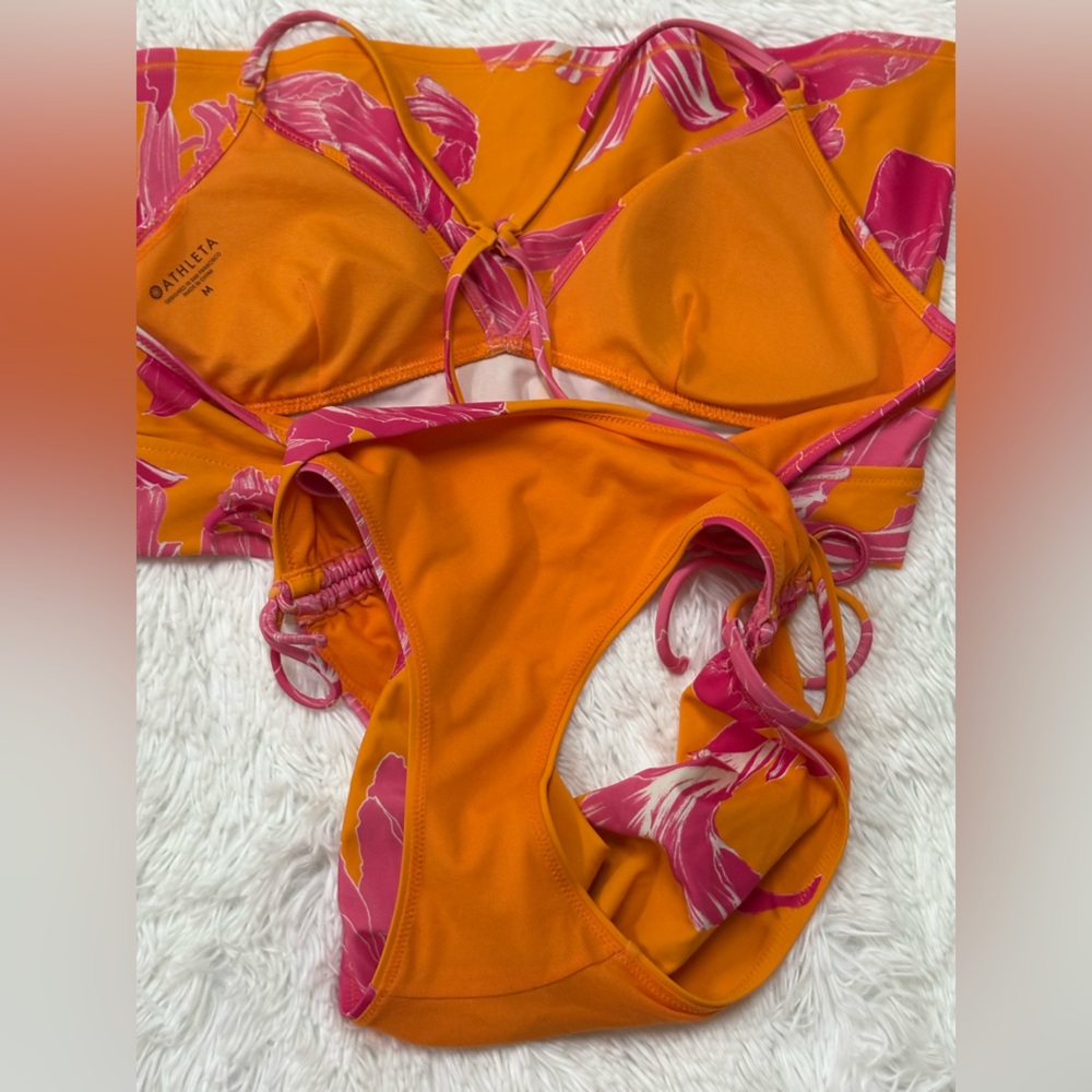 Athleta Orange and Pink Floral Intimate Set - Picture 8 of 8